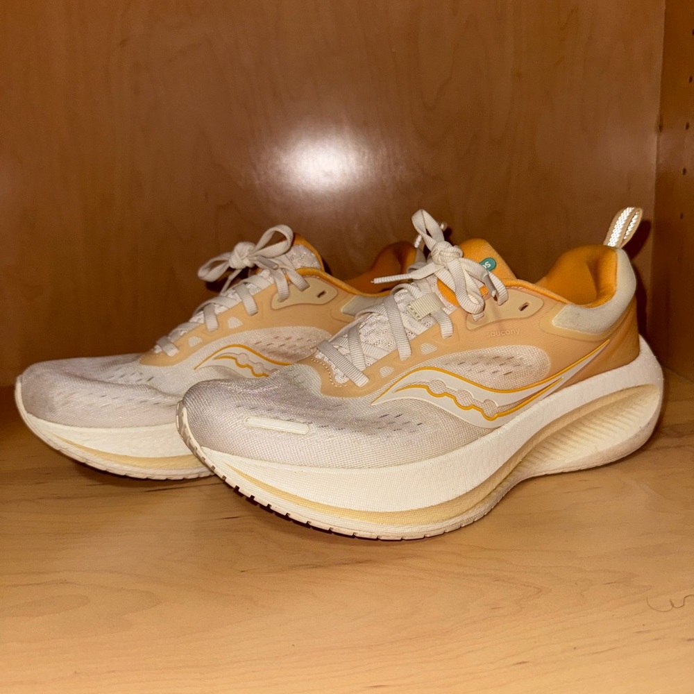 Saucony Women's Cream and Orange Sneakers